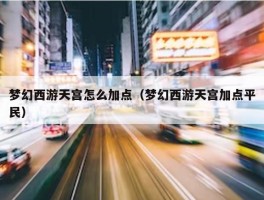 梦幻西游天宫怎么加点（梦幻西游天宫加点平民）