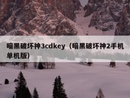 暗黑破坏神3cdkey（暗黑破坏神2手机单机版）