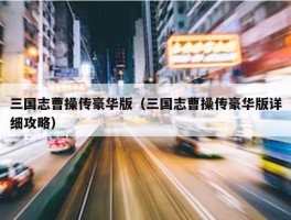 三国志曹操传豪华版（三国志曹操传豪华版详细攻略）