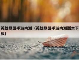 英雄联盟手游内测（英雄联盟手游内测版本下载）