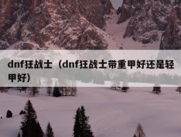 dnf狂战士（dnf狂战士带重甲好还是轻甲好）