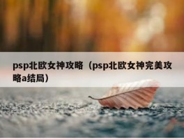 psp北欧女神攻略（psp北欧女神完美攻略a结局）