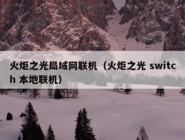 火炬之光局域网联机（火炬之光 switch 本地联机）