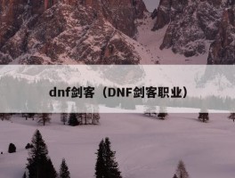 dnf剑客（DNF剑客职业）