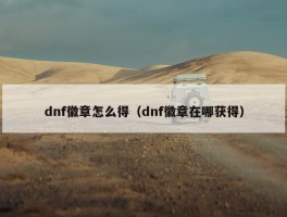 dnf徽章怎么得（dnf徽章在哪获得）