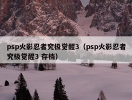 psp火影忍者究极觉醒3（psp火影忍者究极觉醒3 存档）