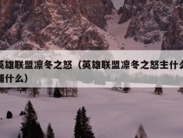 英雄联盟凛冬之怒（英雄联盟凛冬之怒主什么辅什么）