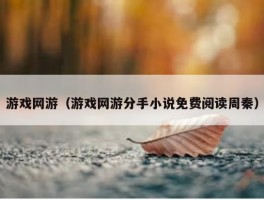 游戏网游（游戏网游分手小说免费阅读周秦）