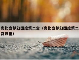 奥比岛梦幻国度第二宫（奥比岛梦幻国度第二宫汉堡）