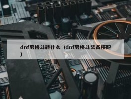 dnf男格斗转什么（dnf男格斗装备搭配）