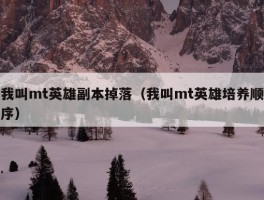 我叫mt英雄副本掉落（我叫mt英雄培养顺序）