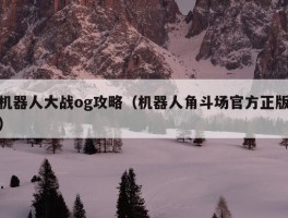 机器人大战og攻略（机器人角斗场官方正版）