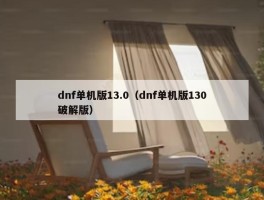 dnf单机版13.0（dnf单机版130破解版）