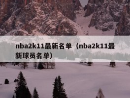 nba2k11最新名单（nba2k11最新球员名单）