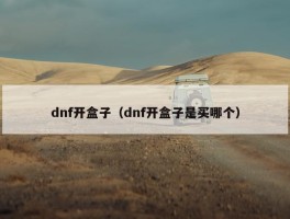 dnf开盒子（dnf开盒子是买哪个）