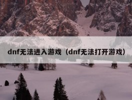 dnf无法进入游戏（dnf无法打开游戏）