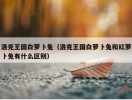 洛克王国白萝卜兔（洛克王国白萝卜兔和红萝卜兔有什么区别）