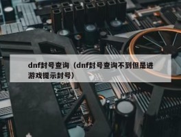 dnf封号查询（dnf封号查询不到但是进游戏提示封号）