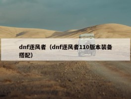 dnf逐风者（dnf逐风者110版本装备搭配）