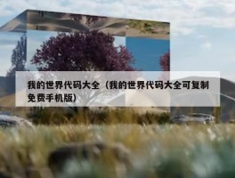 我的世界代码大全（我的世界代码大全可复制免费手机版）