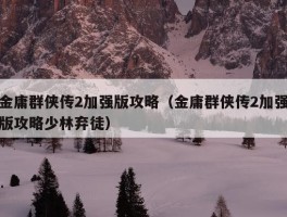 金庸群侠传2加强版攻略（金庸群侠传2加强版攻略少林弃徒）