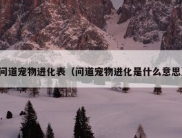 问道宠物进化表（问道宠物进化是什么意思）