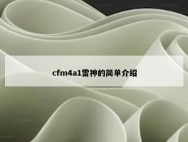 cfm4a1雷神的简单介绍