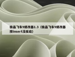 极品飞车9修改器1.3（极品飞车9修改器按insert没反应）