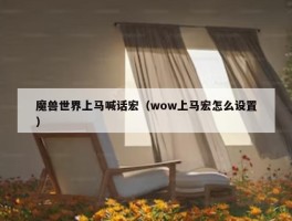 魔兽世界上马喊话宏（wow上马宏怎么设置）