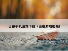 山寨手机游戏下载（山寨游戏视频）