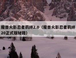 魔兽火影忍者羁绊2.0（魔兽火影忍者羁绊20正式版秘籍）