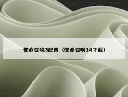 使命召唤3配置（使命召唤14下载）