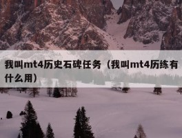 我叫mt4历史石碑任务（我叫mt4历练有什么用）