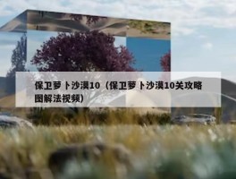 保卫萝卜沙漠10（保卫萝卜沙漠10关攻略图解法视频）