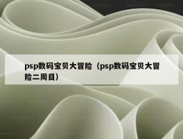 psp数码宝贝大冒险（psp数码宝贝大冒险二周目）