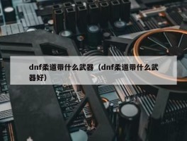 dnf柔道带什么武器（dnf柔道带什么武器好）