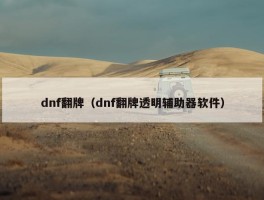 dnf翻牌（dnf翻牌透明辅助器软件）