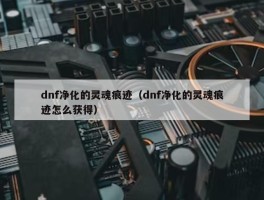 dnf净化的灵魂痕迹（dnf净化的灵魂痕迹怎么获得）