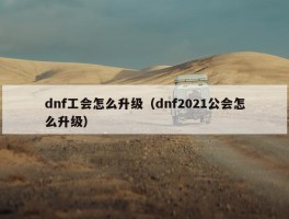 dnf工会怎么升级（dnf2021公会怎么升级）